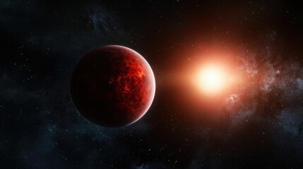 Poster - High-tech observatory observing exoplanet discovery outer space digital art cosmic environment sci-fi concept