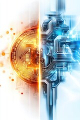 Exploring cryptocurrency innovations and blockchain technology digital environment graphic design futuristic viewpoint