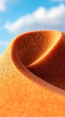 Poster - Abstract Orange Sand Dune with Particles Under Blue Sky