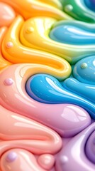 Poster - Abstract Pastel Rainbow Swirl Texture Background