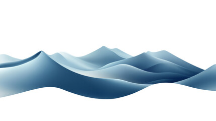 Poster - Abstract blue wave pattern with smooth gradients in a minimalist landscape