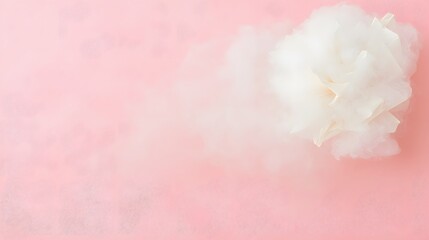 Poster - Abstract Pink Background with Fluffy White Paper Cloud Bloom
