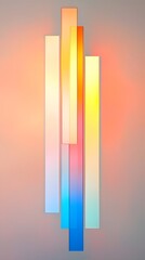Poster - Abstract Prism Layers in Pastel Pink Orange Yellow and Blue