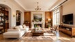 © Charming Studio - Cozy and Elegant Living Room with Modern Furnishings and Beautiful Natural Light