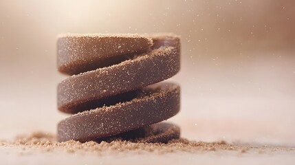 Poster - Abstract Spiral of Brown Chocolate Powder