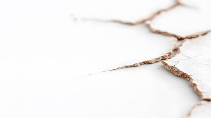Poster - Abstract Spiral of Cracked Brown Paint on White Background