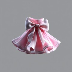 Poster - Pink Dress with Large Bow: A Whimsical and Stylish Design on a Neutral Background