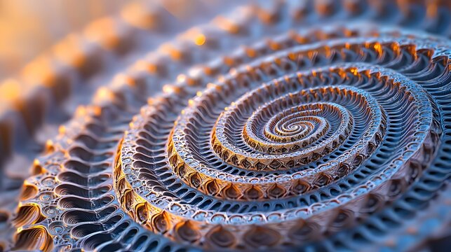 Intricate Metallic Spiral Abstract Background