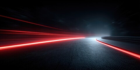 Poster - abstract digital landscape glowing lines