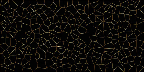 Poster - : beautifu bluck and golden crystallized polygon background. abstract light colorful stone tile patt