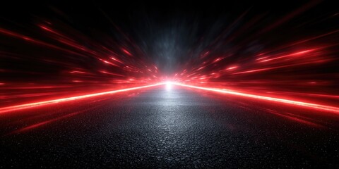 Fototapete - Abstract Red And White Light Streaks On Glittery Surface