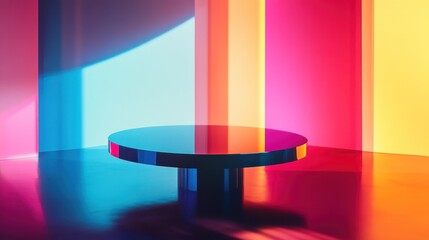 Poster - Vivid hues creating a striking display stage with colorful shadows