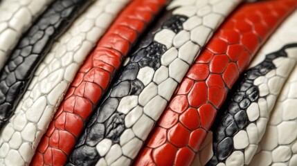 Poster - Colorful snakeskin texture showcasing intricate patterns and vibrant colors in a close-up view