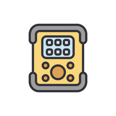 Poster - Stylized handheld device with rounded buttons for measurement tasks