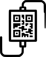 Poster - Framed QR code linked by cables