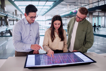 Poster - Young Latina Engineer Analyzing Big Data