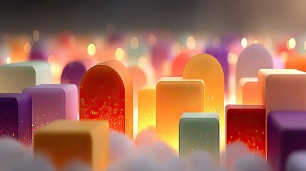 Fototapete - Psychedelic abstract shapes art creative studio digital artwork colorful environment artistic viewpoint