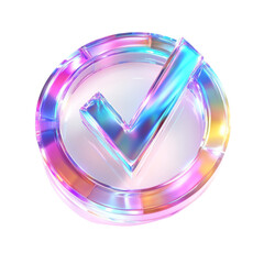 Aufkleber - Chromatic Checkmark: A Translucent Validation Symbol with Iridescent Sheen