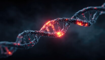 Poster - glowing dna double helix scientific illustration