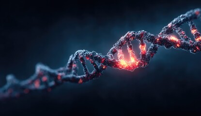 Poster - Glowing Dna Molecule Abstract Design