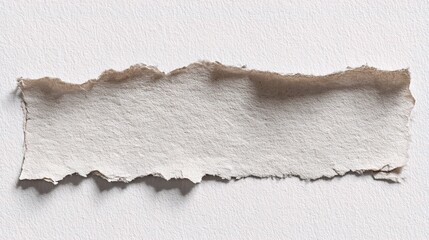 Poster - Torn Edge of Textured White Paper Isolated on Transparent Background