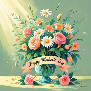 An artistic layout with multicolored carnations scattered around a 