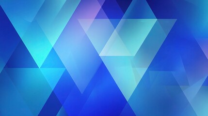 Poster - Abstract Blue Background with Overlapping Triangles and Geometric Shapes
