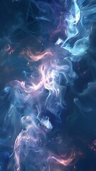 Wall Mural - Abstract blue backgrounds feature flowing light waves and dark energy patterns