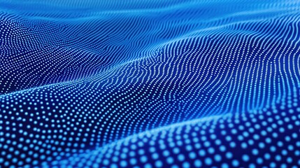 Poster - A blue background with a lot of dots and a blue line with a lot of dots