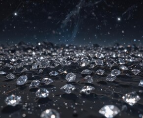 Wall Mural - celestial canvas, countless diamonds scattered across velvet night , space, nebulae, deep