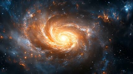 Wall Mural - A swirling galaxy with vibrant colors and cosmic dust.