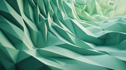 Poster - Abstract green polygon background with copy space
