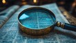 © Urme - Magnified Words in Old Newspaper Through Glass High Resolution Picture