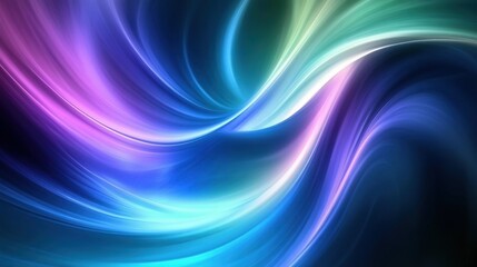Poster - abstract background with smooth lines in blue, purple and green colors