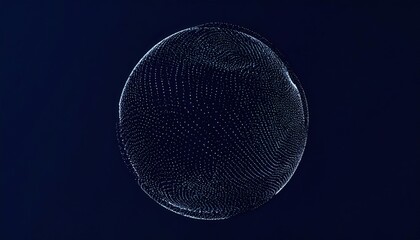 Poster - Dynamic motion of digital sphere visualization virtual space abstract animation dark environment aerial perspective technology concept