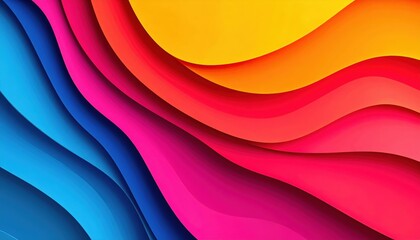 Poster - Vibrant waves of color flowing abstract art studio digital artwork creative environment close-up view visual serenity