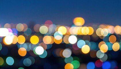 Poster - Vibrant city night lights urban skyline blurred photography nighttime environment abstract viewpoint