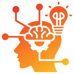 Poster - Lateral Thinking Glyph Gradient Icon