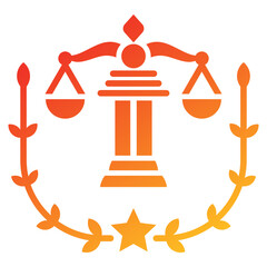 Poster - Law Firm Glyph Gradient Icon