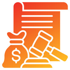 Poster - Bail Glyph Gradient Icon