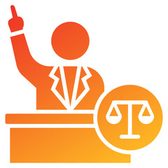 Poster - Prosecutor Glyph Gradient Icon