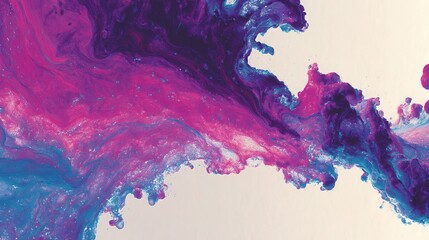 Poster - Vibrant Abstract Liquid Flow in Purple Pink and Blue Tones