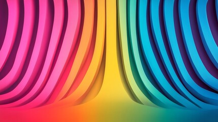 Poster - Colorful rainbow with a purple background. The rainbow is made up of many different colors, including red, orange, yellow, green, blue, and purple