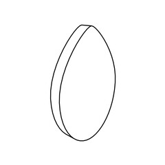 Poster - the outline of a large oval symbol is made with black lines. 3d view of the object in perspective. v