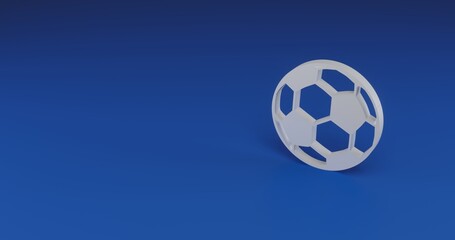 Poster - Isolated realistic white football symbol with shadow. Located on the right side of the scene. 3d illustration on transparent background