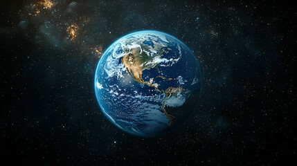 Wall Mural - Celestial view of Earth from space.