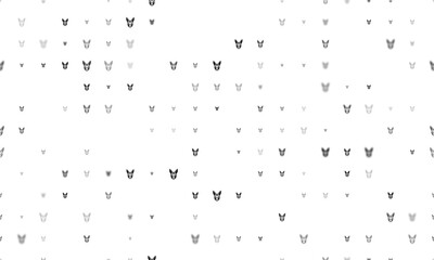 Poster - seamless background pattern of evenly spaced black hare's head symbols of different sizes and opacit