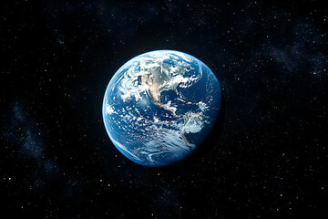 Wall Mural - Earth planet viewed from outer space, a cosmic perspective.