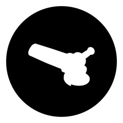 Poster - A angle grinder symbol in the center. Isolated white symbol in black circle. Illustration on transparent background
