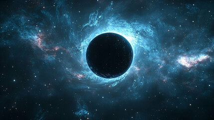 Wall Mural - Cosmic entity surrounded by swirling nebulae in deep space.